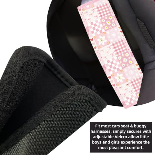 Image of Seat Belt Cover for Kids, Seat Belt Pad for Boys Girls, Car Seat Straps Shoulder Pads for Kids, Kid's Seat Belt Cushion, Shoulder Strap Pad, 1 Piece (Garden Quilt)