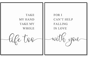 His and Hers Wall Decor for Bedroom: Take My Hand, Take My Whole Life Too