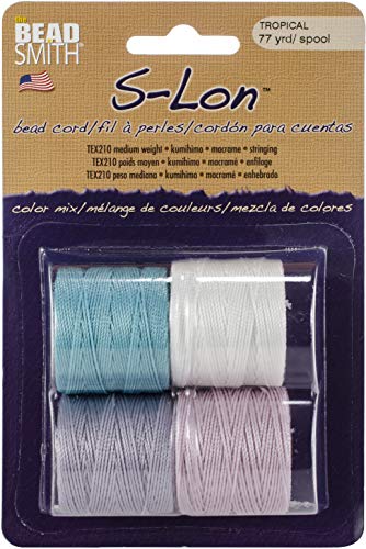 Cordón para cuentas S-Lon Tex 210 Beadsmith con 4 bobinas de estilo Tropical 2