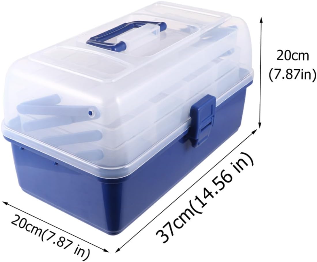 Portable Fishing Tackle Organizer Box 4-layer Plastic Fishing Gear Storage Container Tool Box