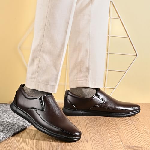 Image of Centrino Men's Formal Shoe|Slip-On Loafers |Office Dress Shoes | Wedding Party Casual Travel |Trendy & Classic Design |Durable TPR Sole |Lightweight Cushioned Sole |Comfortable Outdoor Wear (8109)