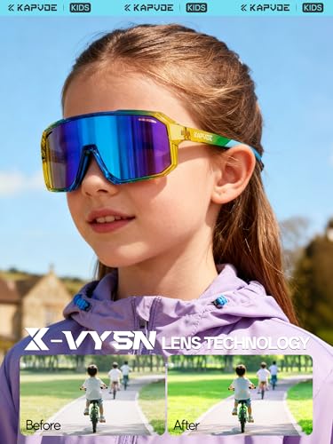 KAPVOE Kids Baseball Sunglasses Polarized for Boys Girls 6-14, Youth Baseball Sunglasses UV400 with Lightweight TR90 Frame, Adjustable Nose Pads for Softball Cycling Running — view 2