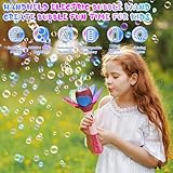 Bombble Electric Bubble Wand for Kids Lotus Bubble Machine for Children,10000+ Bubbles, with Bubble Solution/Rechargeable Battery/Led Automatic Bubble Blowing Machine Toy for Outdoor/Party/Wedding - Image 2