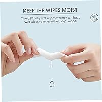 Vista 6 de Calentador de toallitas húmedas para bebés, caja calentadora portátil de pañales, dispensador de toallitas de carga USB, contenedor de toallitas