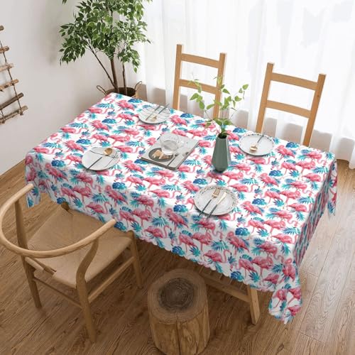 Nappe rectangulaire imprimé flamant rose en tissu pour table de dîner