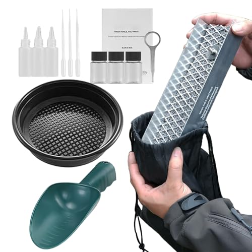 Gold Prospecting Equipment – Mini Sink Gold Panning Set Aluminum Alloy | Golds Pan Kit For Prospecting Panning | Golds Mining Sifting Pan With ABS Metal Parts