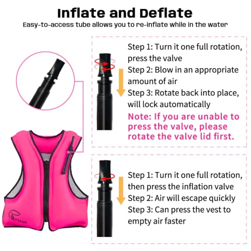 Image of Rrtizan Inflatable Snorkel Vest for Adult, Suitable for Adult 90-220lbs