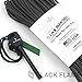 Black Flame Survival Paracord with Integrated Fishing LIne - 100ft Long 550 Rated with Interior 10lb Mono Filament Strand - Includes Bonus Firestarter Made in USA - Black
