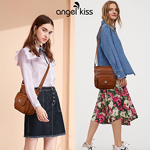 Image of Angel Kiss Crossbody Bags Faux Vegan Leather Shoulder Bags for Women Small Handbag with Adjustable Strap