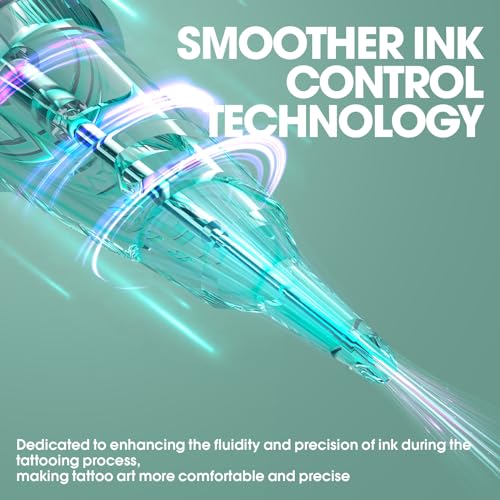 INKin Tattoo Needles #10 Bugpin 0.30mm Round Liner 7RL Cartridges Needles Long Taper 20Pcs Upgraded Design Durable Tattoo Needle Cartridges With Professional Membrane and Stay-Sharp Needles (1007RL) - Image 2