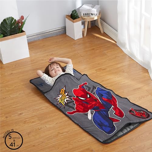 Image of Super Soft Plush Toddler Quilted Nap Mat with Built in Blanket and Pillow