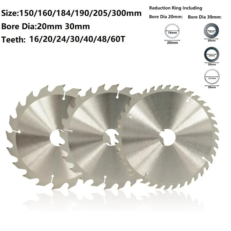 Hoja De Sierra Circular 20T 24T 40T Disco De Corte TCT De 190x30mm Para Hoja De Sierra Para Carpintería De Carburo De Madera,300x30x40T