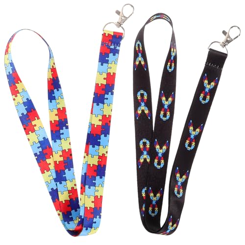 VALICLUD Cordones para Porta Credenciales Retráctiles de Nailon y Metal, Cuerda Multifunción para Enfermeras y Médicos, Diseño Patrones de Rompecabezas y Cinta, Uso Seguro en Oficina