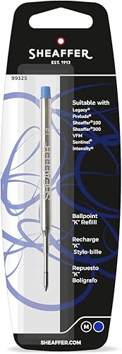 Sheaffer K 99325 - Recambio para bolígrafo, punta media, tinta azul