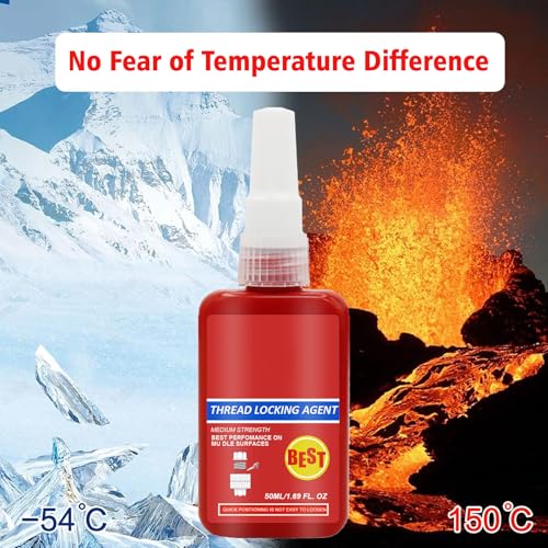 Schraubensicherung,Schraubensicherung Hochfest,Schraubenkleber für Sicherung,Schraubensicherung Kleber,Einsetzbarer Kleber für Sicherung von Schrauben,Kleber für Sichern von Schrauben (2pc, 2 * 50ml)