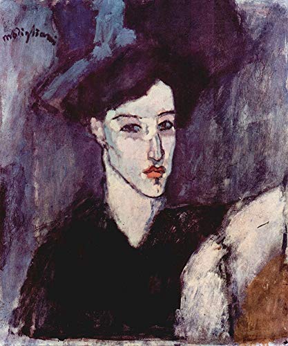 Modigliani Bars Figurine assise grand tableau vertical pour décoration salon élégant