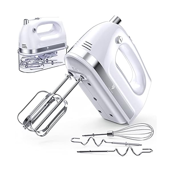 Hand Mixer Electric, 400W Food Mixer 5 Speed Handheld Mixer, 5 Stainless Steel Accessories, Storage Box, Kitchen Mixer with Cord for Cream, Cookies, Dishwasher Safe