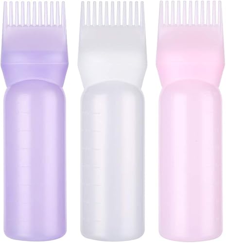 Botella aplicadora de peine para el cabello, escala graduada profesional, coloración del cabello, tinte y tratamiento del cuero cabelludo para