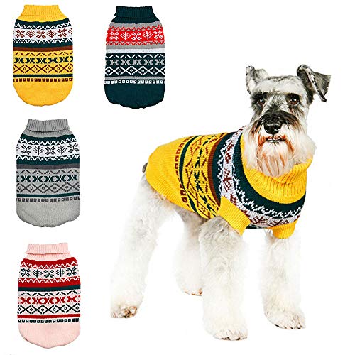 ICOUCHI 犬服 秋冬 ニット セーター ハイネック 小中型犬 おしゃれ かわいい 犬の服 猫の服 コート ジャケット 暖かい 防寒 冬服 あたたかい tシャツ ペット 猫用 トイプードル チワワ ドッグウェア 洋服 部屋着 お散歩 ペット服