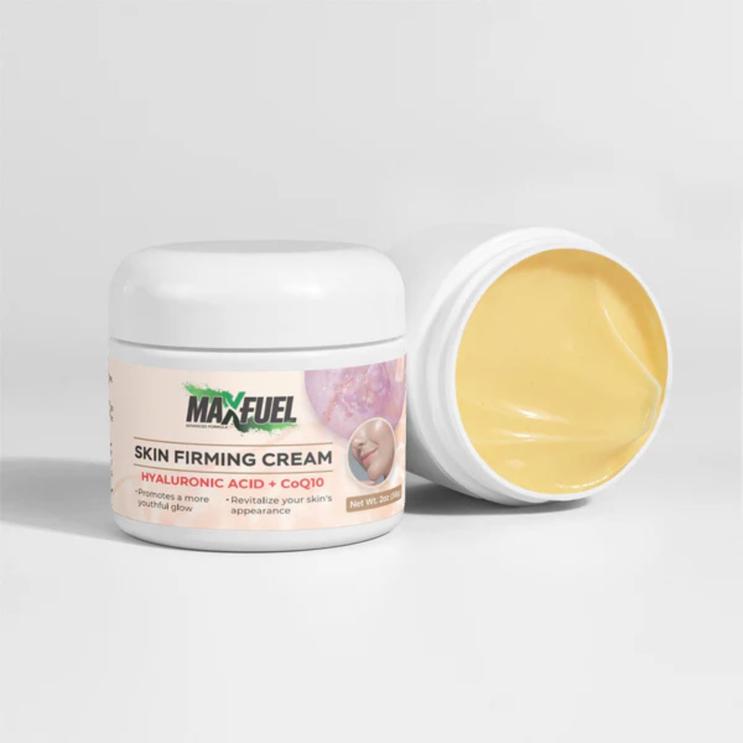 MaxFuel Skin Firming Cream – Hydrating Face & Neck Moisturizer with DMAE, Hyaluronic Acid & Co-Q10 – Anti-Aging Formula for Toned, Smooth & Youthful-Looking Skin (2oz)