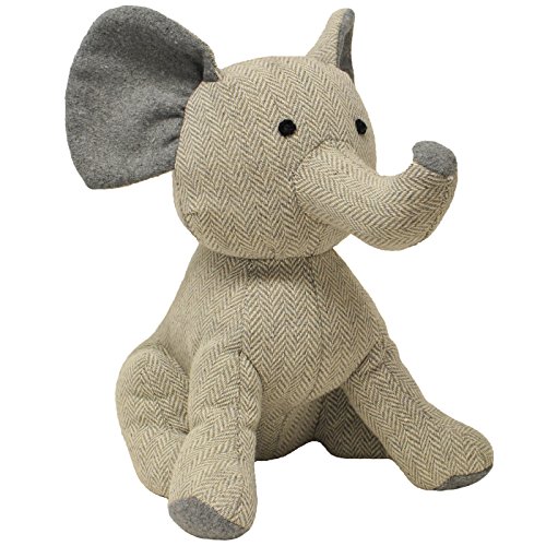 Riva Paoletti Elephant Doorstop - Heavyweight Sand Filling - Polyester And Wool - 15 X 26 X 24 cm (6" X 10" X 9" Inches) - Designed In The UK,Grey