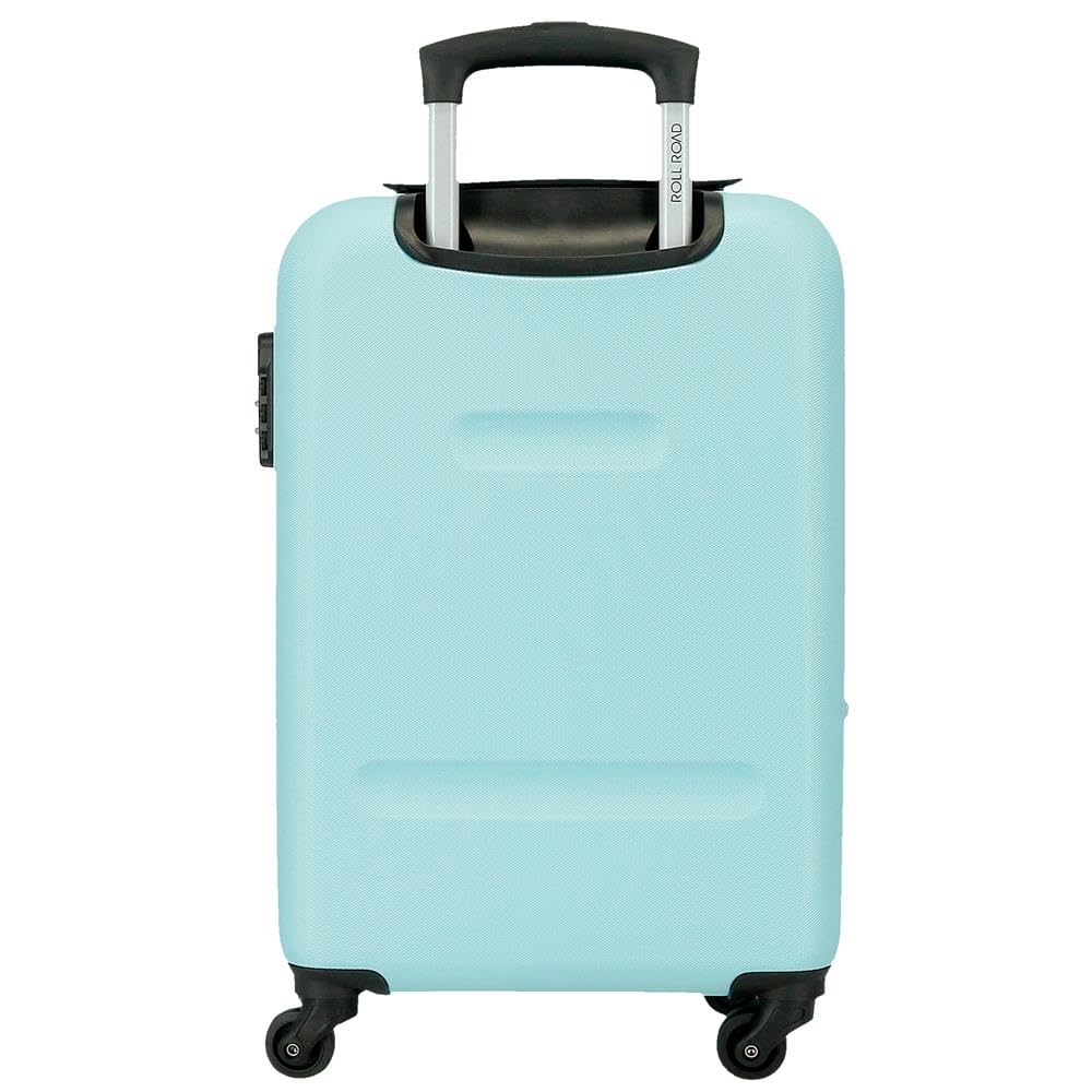 ROLL ROAD Flex Rigid walizka z tworzywa ABS, materiał, połączenie z boku, 4 podwójne kółka, praktyczne wnętrze z jedną przegródką, niebieskawa, 35 cm x 55 cm x 20 cm, walizka kabinowa, Niebieskawy, 35