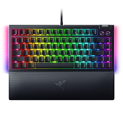 Razer BlackWidow V4 75% Mechanical Gaming Keyboard, Orange Tactile, Black