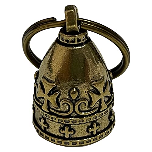 [S-NET] バイカー お守り ガーディアン ベル 真ちゅう チャーム 交通安全 リング 付き キーホルダー バイク 金色 SN-331-GB シングルA