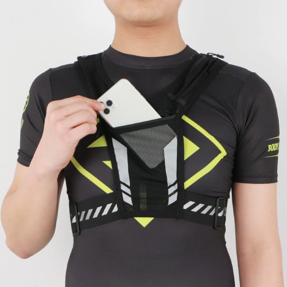 strivor Gilet de Course Ultra-Light,Gilet de Course Respirant avec Étui pour téléphone Portable and Ceinture réglable, pour Jogging, Marche & Sport