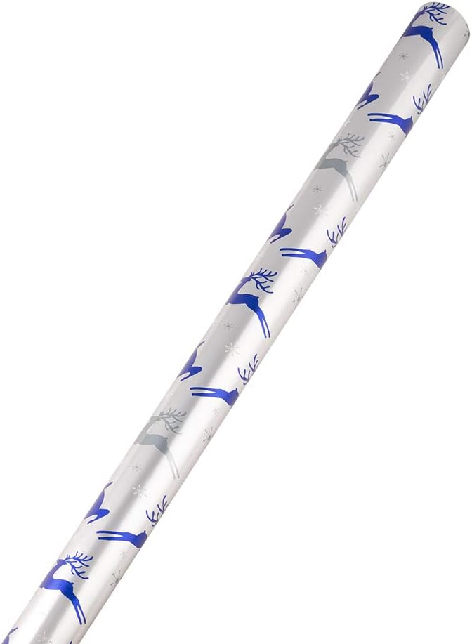 JAM PAPER Gift Wrap - Christmas Wrapping Paper - 12 Sq Ft - Hopping Reindeer - Roll Sold Individually