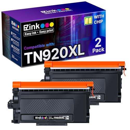 E-Z Ink TN920XL Toner Cartridge Compatible for Brother TN-920XL TN920 TN-920 TN920XXL TN920UXXL High Yield to Use with HL-L6210DW HL-L5210DW HL-L6210DWT HL-L5210DN HL-L5210DWT (2 Black, with