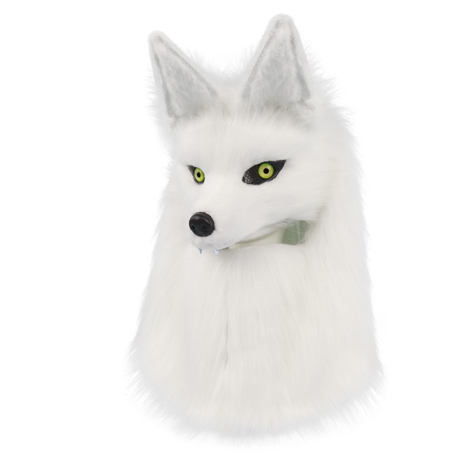 COSYEARS Furry Head Mask Animal Wolf Dog Plush Faux Fur Masks for Halloween Masquerade Cosplay Costume Props