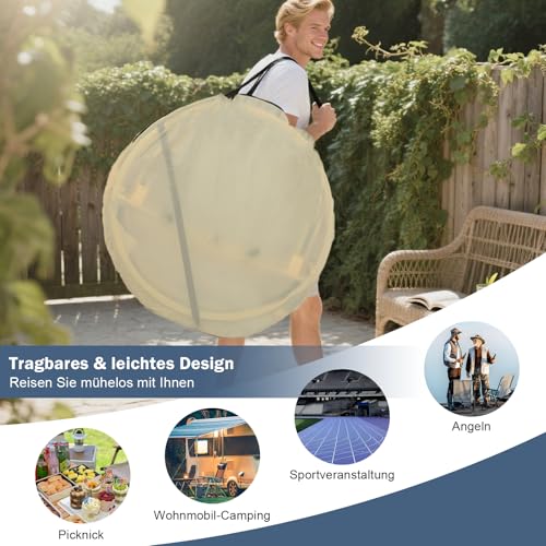 GYMAX Transparentes Pop up Zelt, faltbares Kuppelzelt für 5-6 Personen, durchsichtiges Wurfzelt mit Tragetasche, Bubble-Zelt für Outdoor-Aktivitäten, Sofortzelt wetterfest