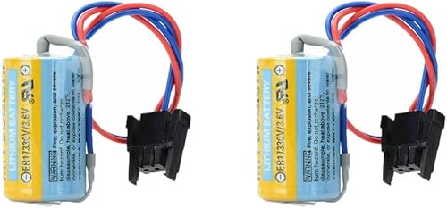 MEELER - Paquete de 2 baterías de litio A6BAT PLC de 3.6 V para Mitsubishi Servo A6bat ER17330V FANUC sistema CNC no recargable