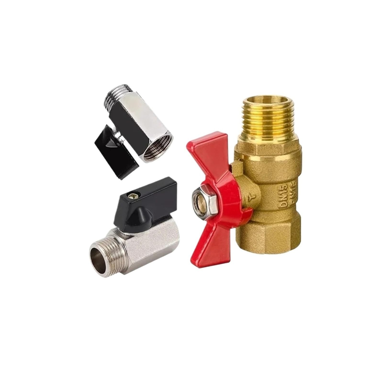 Vanne à boisseau sphérique 1/2 en laiton mâle-mâle pour compresseur d'air et gaz, lot de 20 pièces