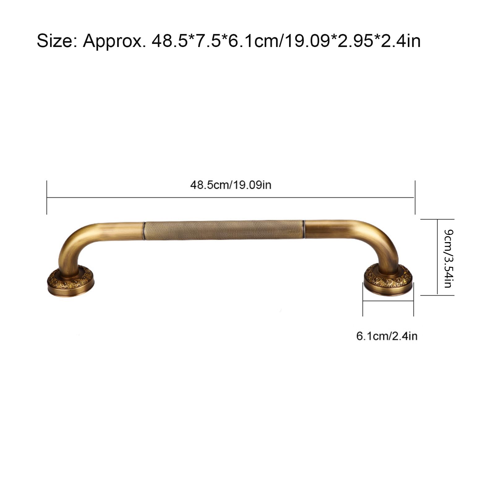 Greensen Maniglia in Rame per Doccia 48 Cm Maniglia per Vasca Maniglia a Parete Maniglia per Doccia Maniglia di Sicurezza in Metallo Maniglie Antiscivolo per Anziani e Bambini Colore Bronzo