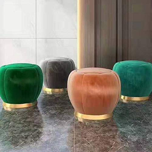Tabouret ottoman en velours 45cm de haut avec base dorée chic
