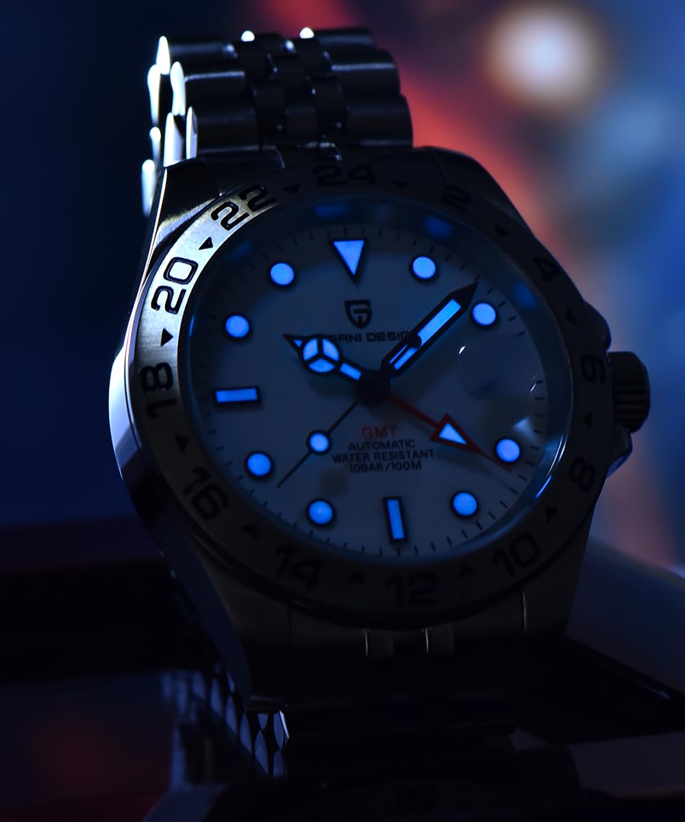 Pagani Design Uhren Herren GMT Automatik Automatik Mechanisch Analog Saphir Sport Wasserdicht Leuchtend Handgelenk Uhr