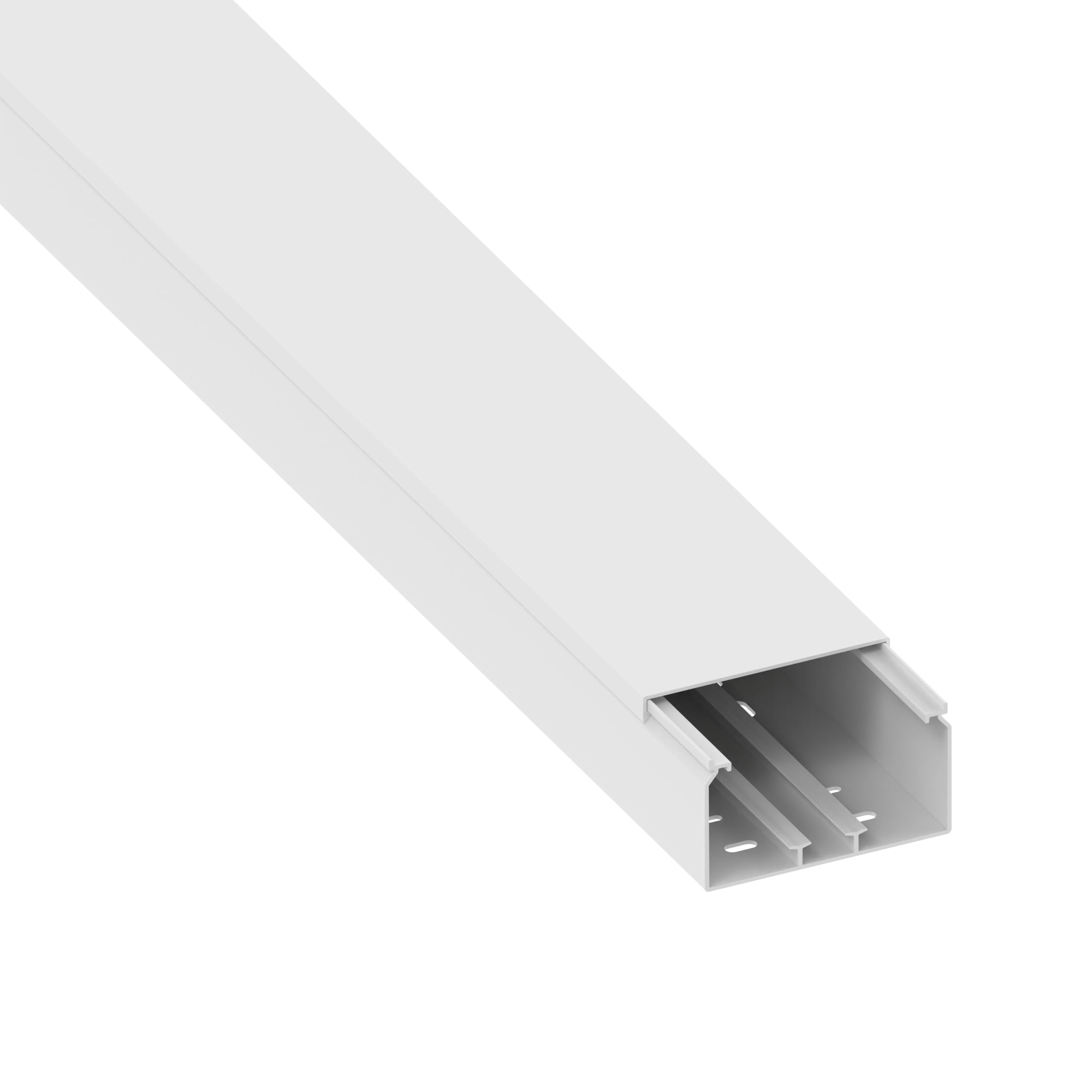 GGK - Lot de Deux goulottes électriques préperforées Blanches 60 x 110 - Longueur 2 x 1,25m - Simple à Poser