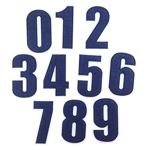 Riverbyland Iron On Patches Number 0-9 Navy
