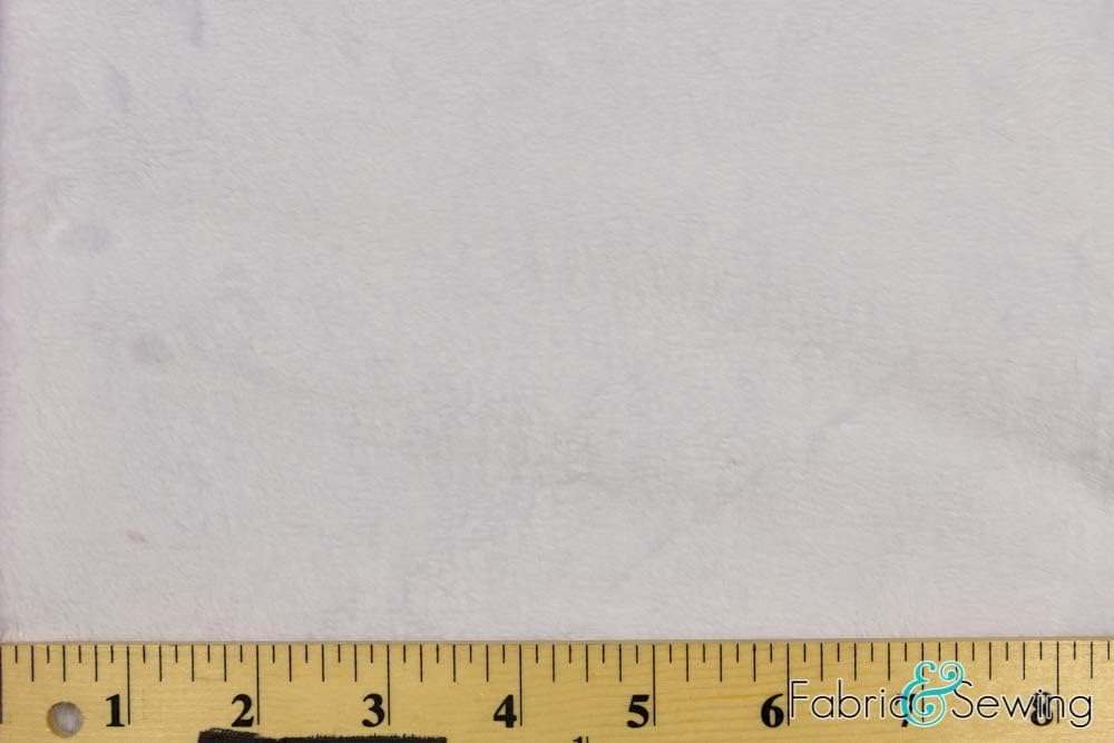 White Minky Smooth Soft Solid Plush Faux Fake Fur Fabric Polyester 14 oz 58-60"