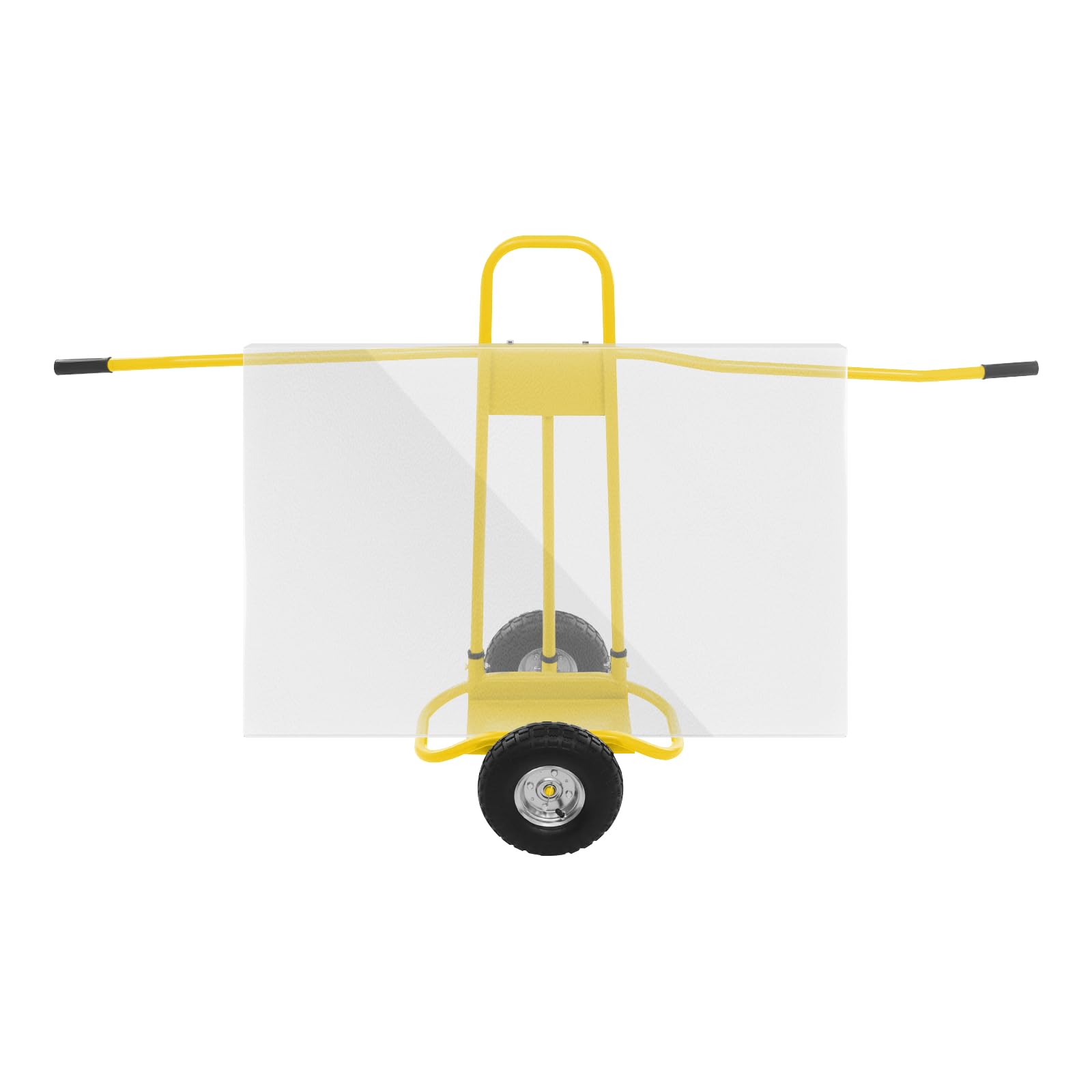 Carro de transporte pesado para placas de yeso y paneles de madera (amarillo) | Carro de hierro resistente con ruedas grandes y asas antideslizantes de 220 kg, ideal para obras, almacén y taller