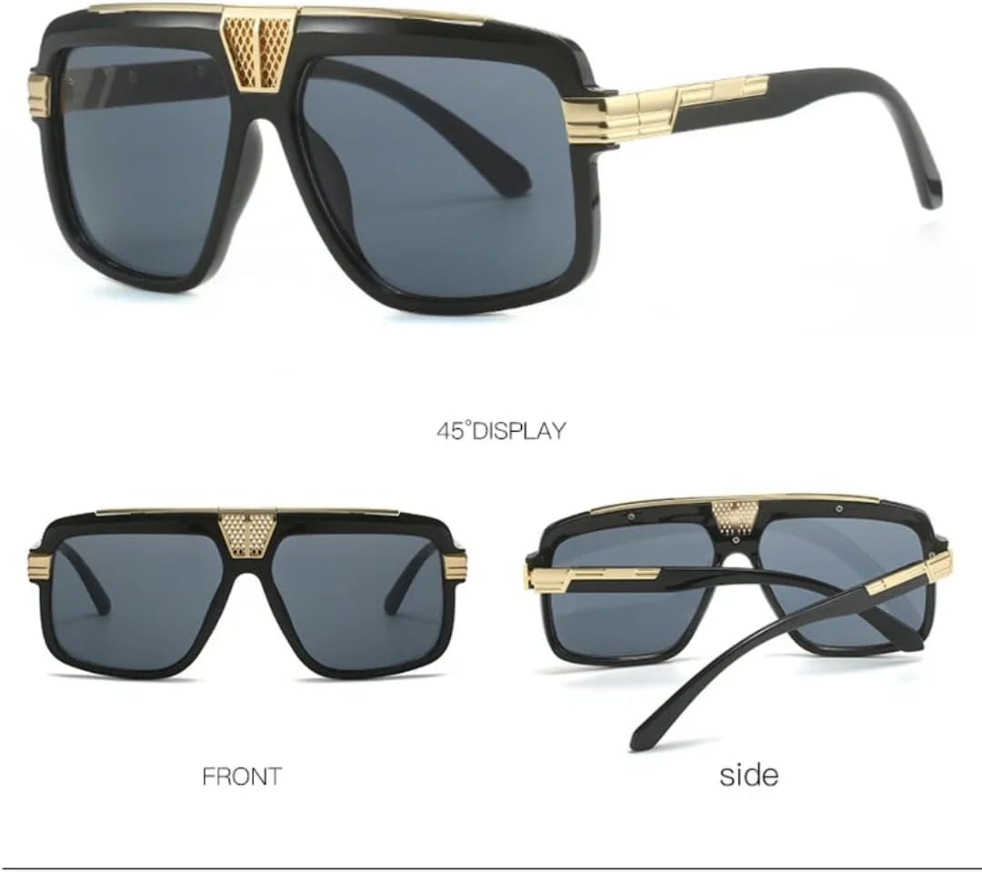 Steampunk Flat Top Sunglasses Women for Men Popular Sun Glasses Vintage Luxury Punk Oversized Eyewear