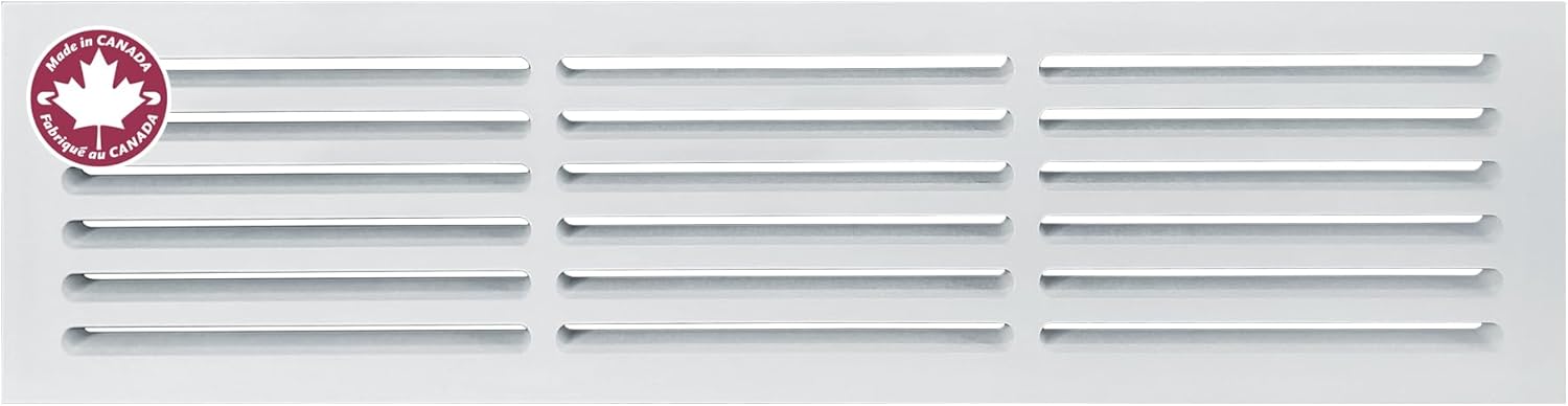 3/4 x 8 x 32 Inch Sturdy MDF Cold Air Return Grill - Wood Wall Vent for Home Improvement - Primed White and Ready to Paint - Flexible Install Options