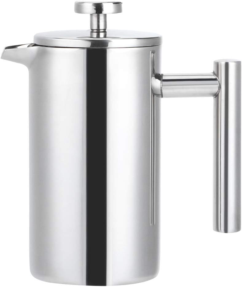 350ml French Press Coffee Maker,Stainless Steel Espresso Maker,Double Deck Stainless Steel Press Coffee Maker Thermal Insulated Portable Coffee Tea Pot Kettle