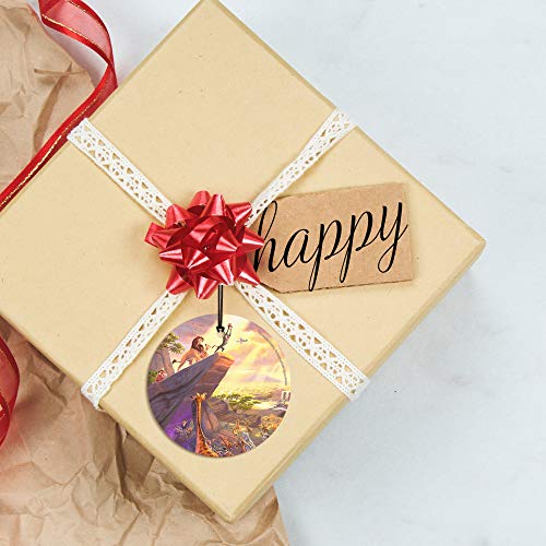 Disney - The Lion King - Circle Of Life - Pride Rock Presentation Of Cub - Simba - Thomas Kinkade - 33.5” Starfire Prints Hanging Glass Print Accessory | Complimentary Red Velveteen Gift Bag #TOP4