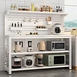 Armadietto salvaspazio da cucina con piano di lavoro per caffettiera e tostapane, soluzione organizzata per tazze e accessori da cucina