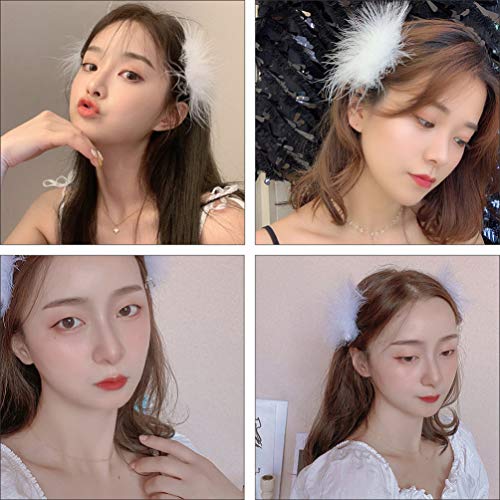 KESYOO 2 Pcs Gramps de Cabelde CasamentGramps de Cabelde Penas Macias Ccar de Niva Elegante Aóris de