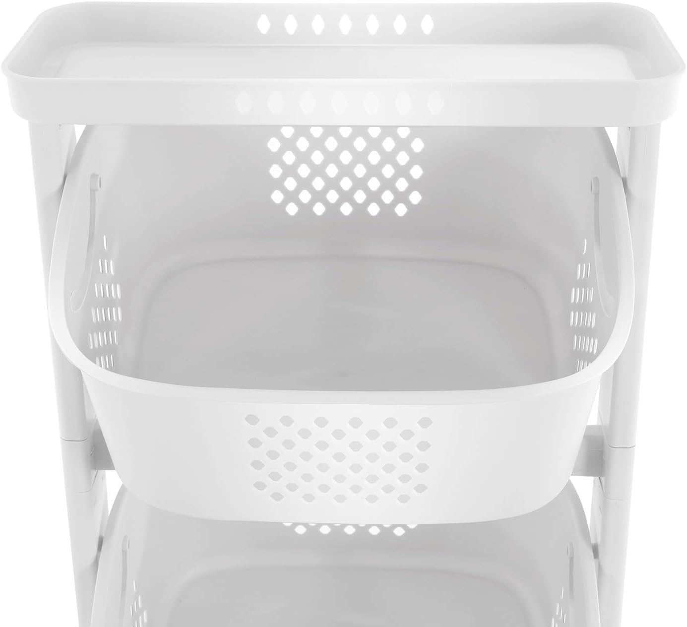 3 Tier Laundry Baskets with 4 Wheels,Free Standing Rolling Laundry Hamper Cart with Removable Storage Baskets for Bathroom, Kitchen, Office