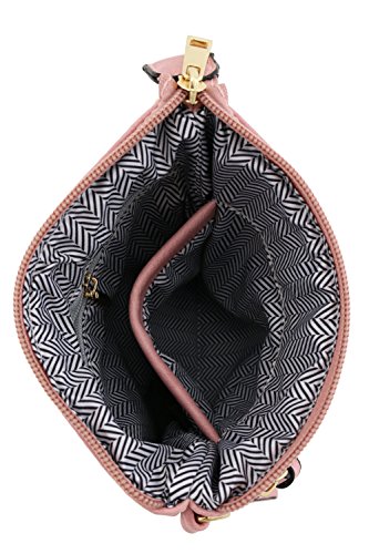 Image of Isabelle Small Lightweight Shoulder Bag for Women, Mini Multi Zipper Pocket Crossbody Handbag with Adjustable strap